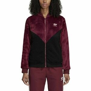 Adidas Originals CLRDO Fleece Track Top Jacket Burgundy Black DH3002 Womens L